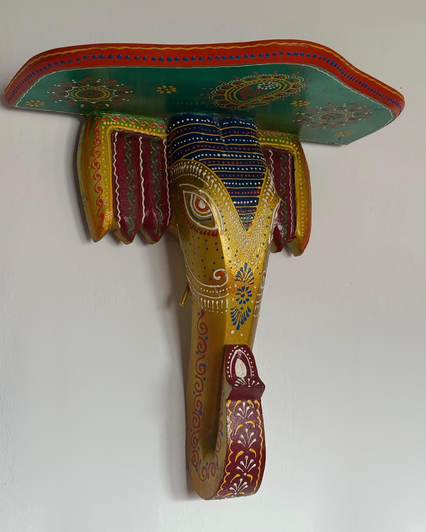 Wooden Ganesh Wall Shelf